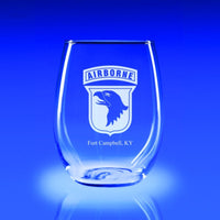 101st Airborne Division - 21 oz. Stemless Wine Glass Set