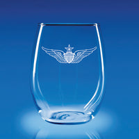 Army Aviation Wings Senior - 21 oz. Stemless Wine Glass Set