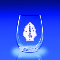 2nd Marine Division - 21 oz. Stemless Wine Glass Set