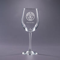 Navy Logo-16 oz. Wine Glass Set