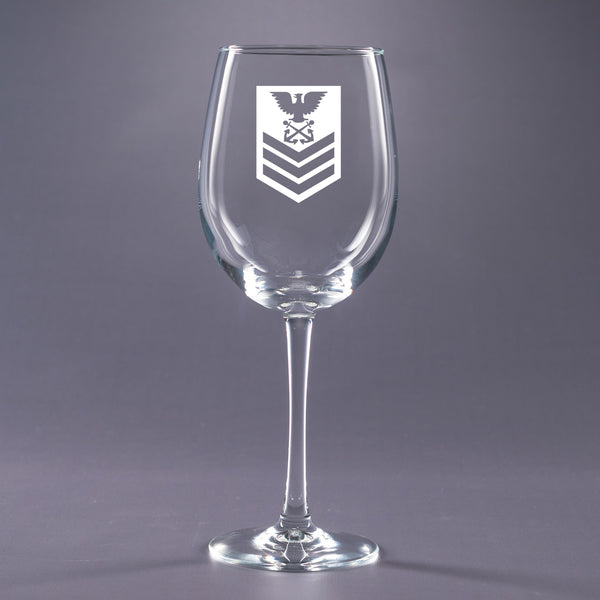 USCG Petty Officer 1st Class (PO1) - 16 oz. Wine Glass Set