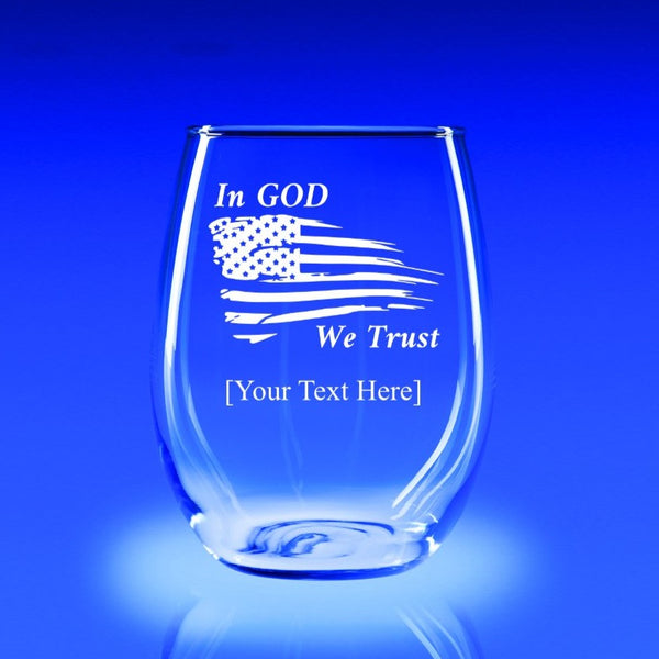 In God We Trust*21 oz. Stemless Wine Glass