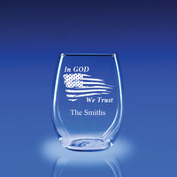 In God We Trust*21 oz. Stemless Wine Glass