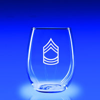 Army Master Sergeant - 21 oz. Stemless Wine Glass Set