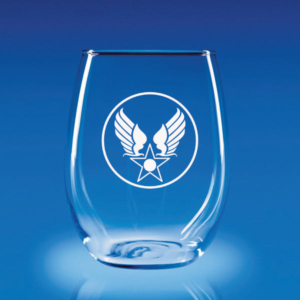 Army Air Corps (Vintage) - 21 oz. Stemless Wine Glass Set