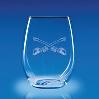 Cavalry Insignia - 21 oz. Stemless Wine Glass Set