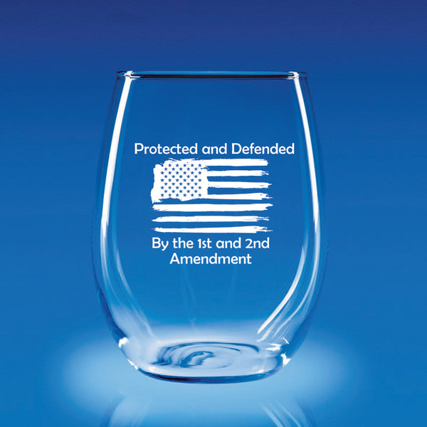 Protected & Defended - 21 oz. Stemless Wine Glass Set