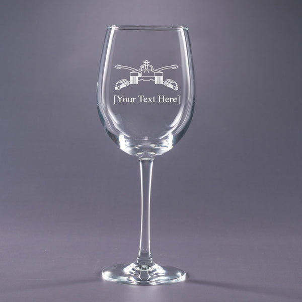 U.S. Army Armor Insignia-16 oz. Wine Glass Set