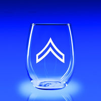 Army Corporal - 21 oz. Stemless Wine Glass Set