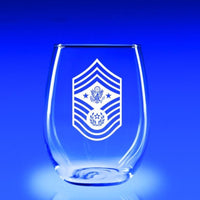 Chief Master Sergeant of the Air Force - 21 oz. Stemless Wine Glass Set
