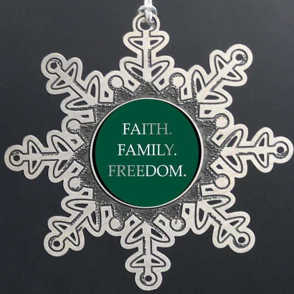 Faith-Family-Freedom Snowflake Ornament