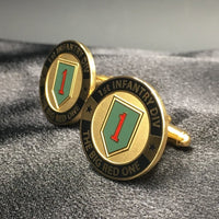 1st Infantry Division Duotone Gold Cufflinks