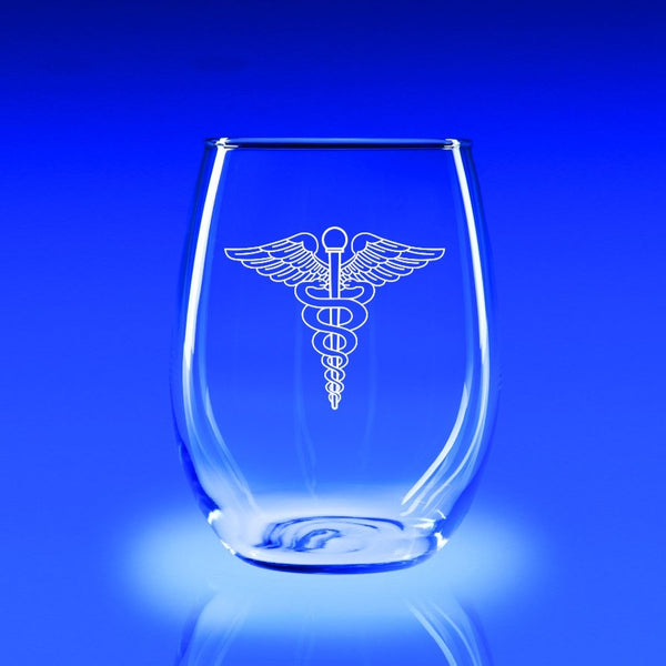 Medical Corps - 21 oz. Stemless Wine Glass Set