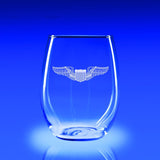 USAF Basic Pilot Wings - 21 oz. Stemless Wine Glass Set