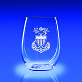 USCG Master Chief Petty Officer - 21 oz. Stemless Wine Glass Set