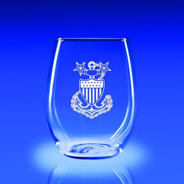 USCG Master Chief Petty Officer - 21 oz. Stemless Wine Glass Set