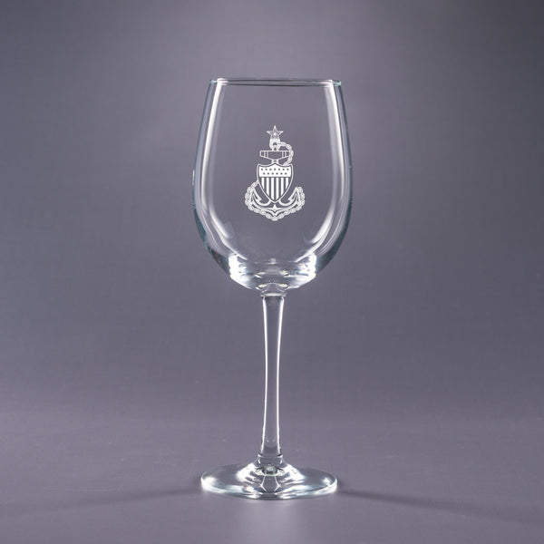 USCG Senior Chief Petty Officer-16 oz. Wine Glass Set