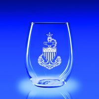 USCG Senior Chief Petty Officer - 21 oz. Stemless Wine Glass Set