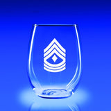 USMC 1st Sergeant - 21 oz. Stemless Wine Glass Set