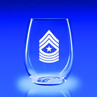 USMC Sergeant Major - 21 oz. Stemless Wine Glass Set