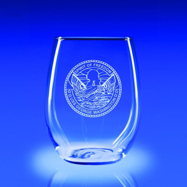 USS George Washington - 21 oz. Stemless Wine Glass Set
